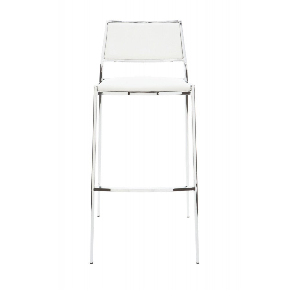 Aaron White Naugahyde Counter Stool