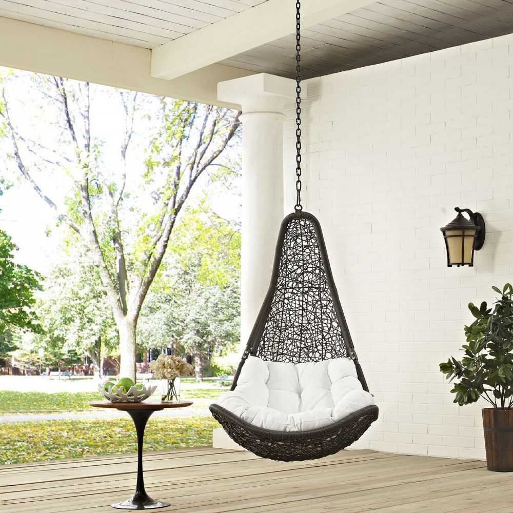 Abate Outdoor Patio Swing Chair Without Stand, Gray White