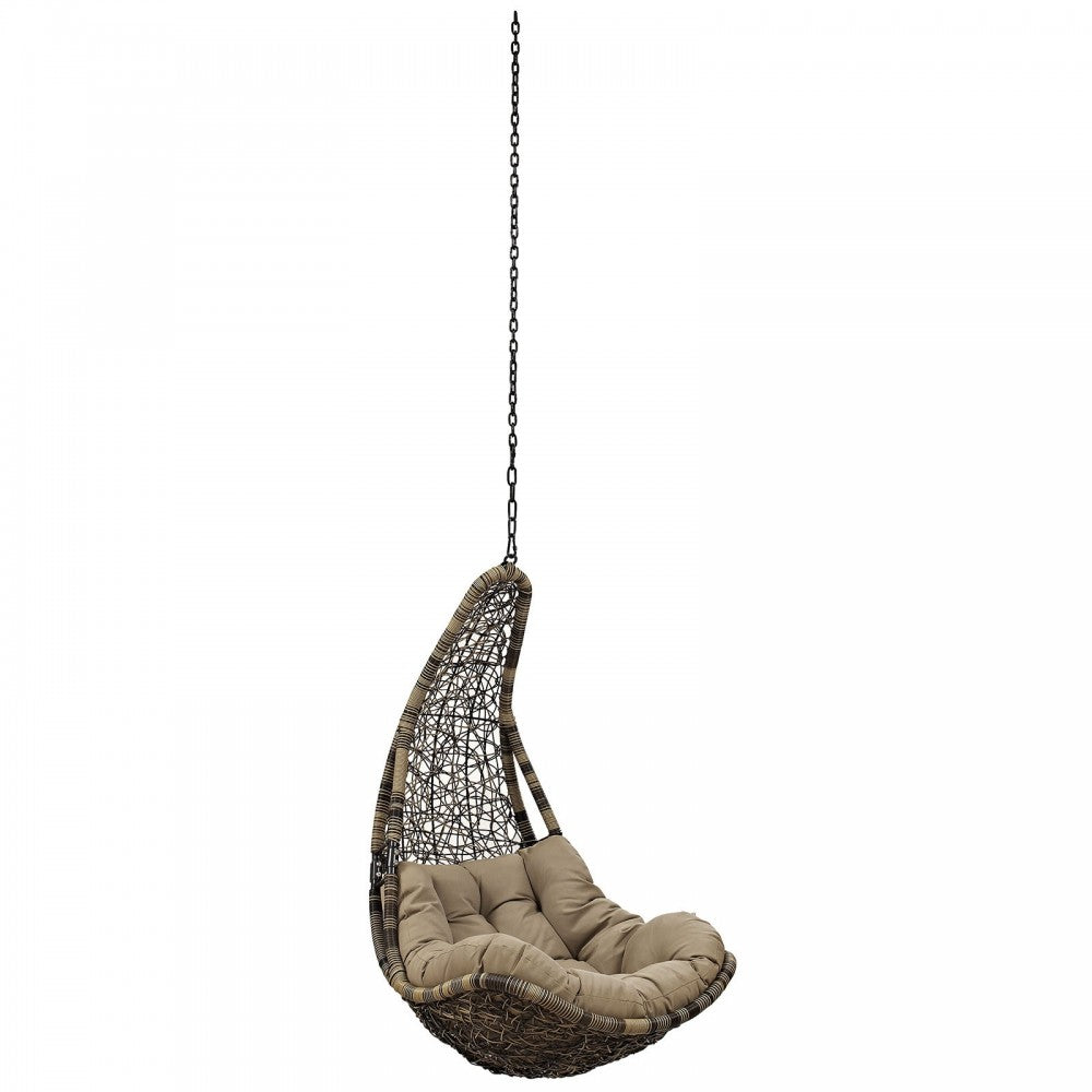 Abate Outdoor Patio Swing Chair Without Stand, Black Mocha