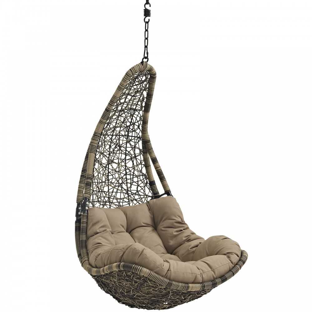 Abate Outdoor Patio Swing Chair Without Stand, Black Mocha