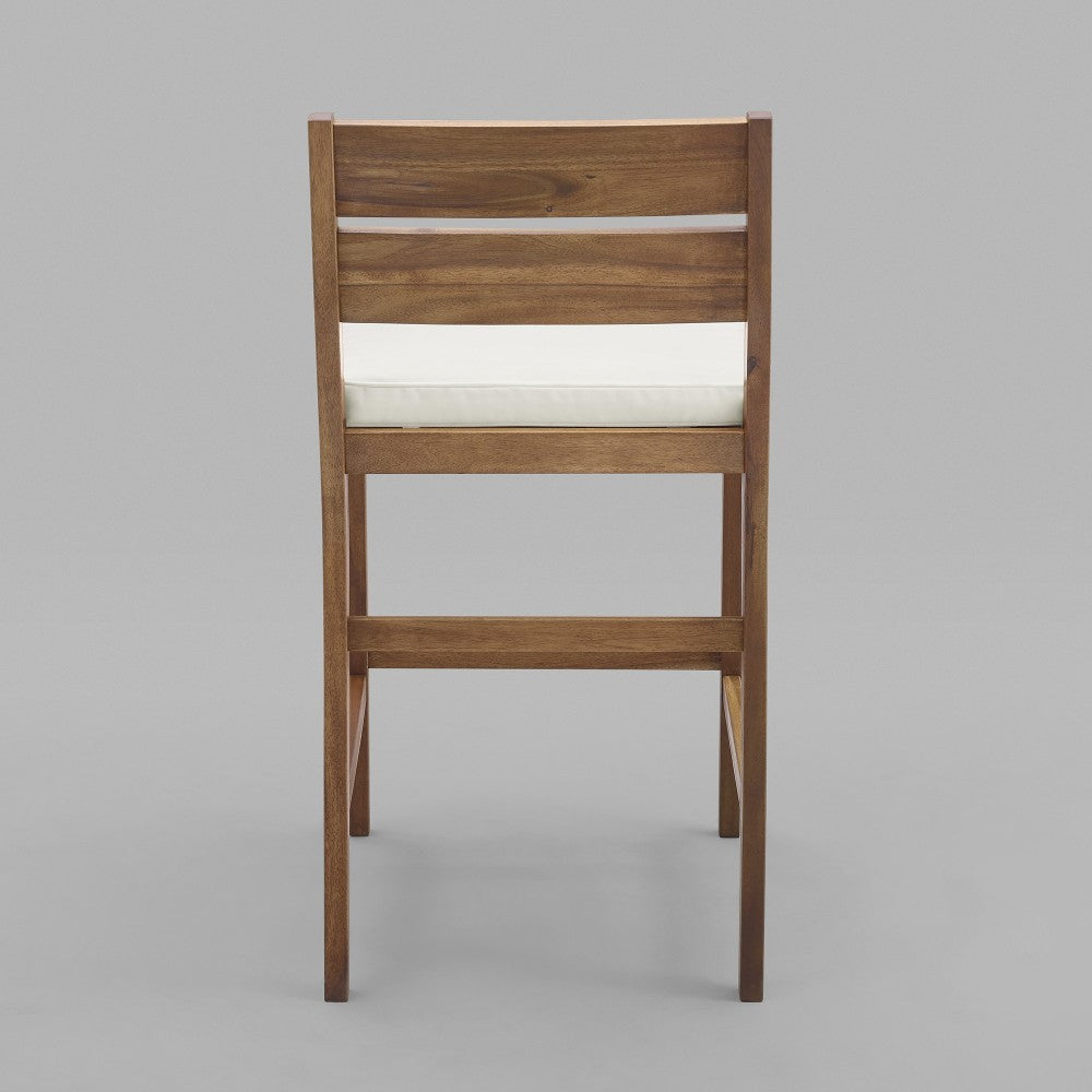 Acacia Wood Counter Stools, Set of 2 - Brown