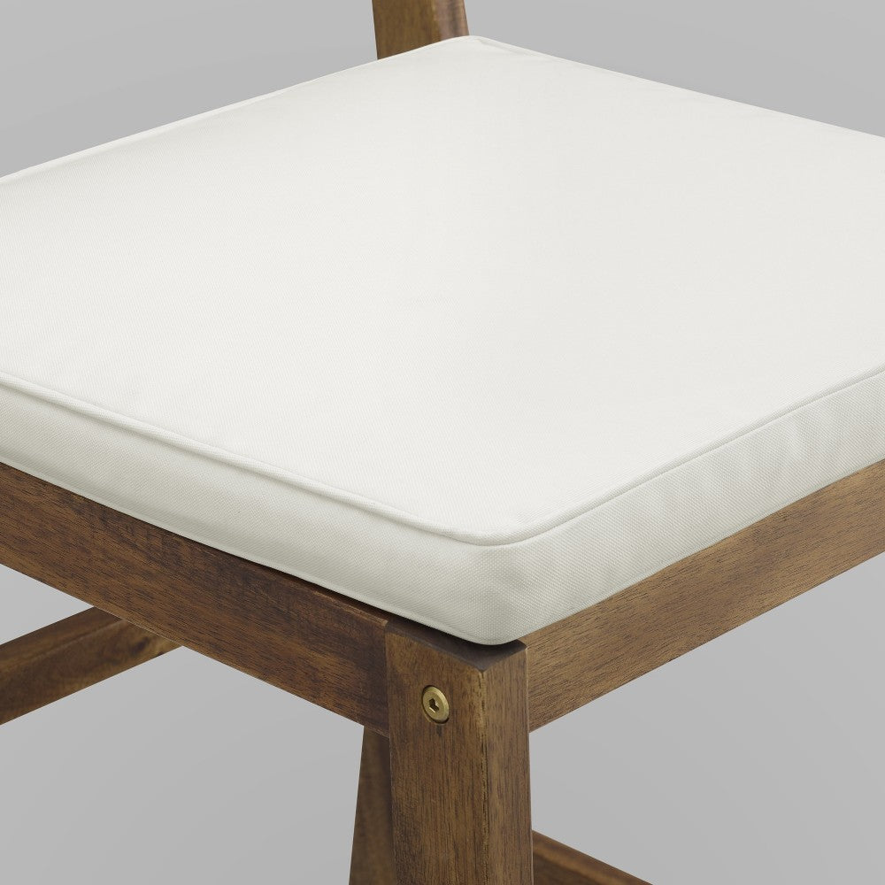 Acacia Wood Counter Stools, Set of 2 - Dark Brown