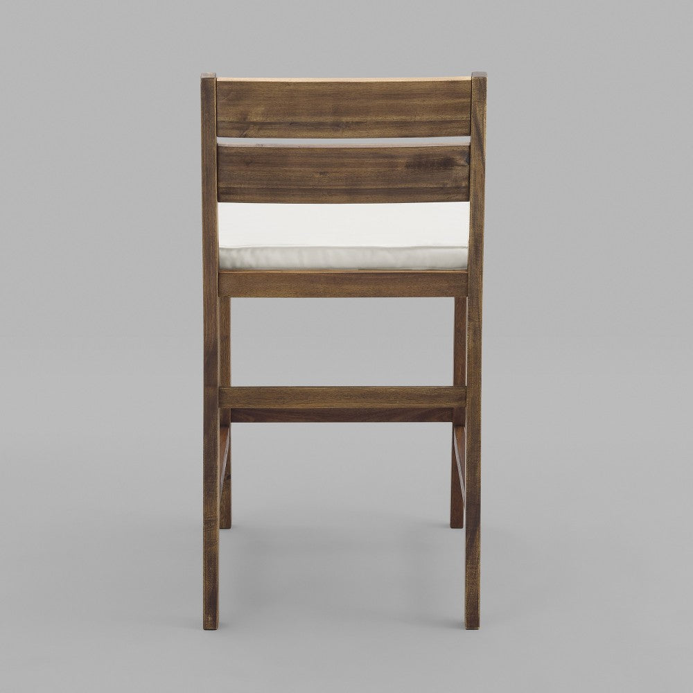 Acacia Wood Counter Stools, Set of 2 - Dark Brown