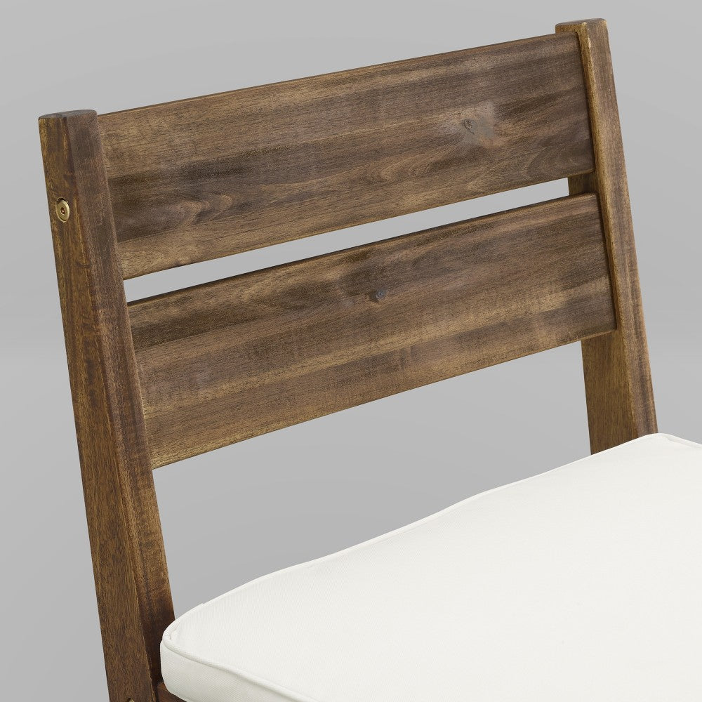 Acacia Wood Counter Stools, Set of 2 - Dark Brown