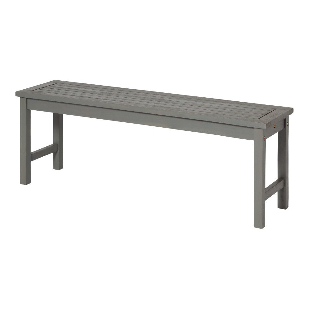 Acacia Wood Patio Dining Bench - Gray Wash