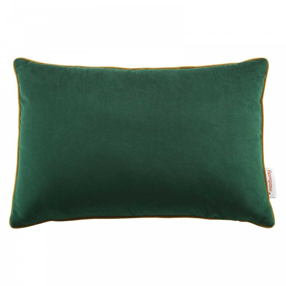 Accentuate 18" Lumbar Performance Velvet Throw Pillow, Green Cognac