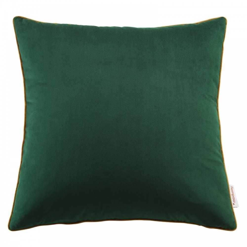 Accentuate 20" Performance Velvet Throw Pillow, Green Cognac