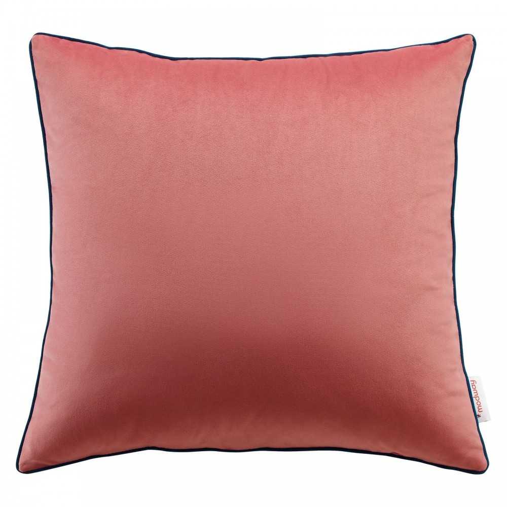 Accentuate 20" Performance Velvet Throw Pillow, Blossom Navy