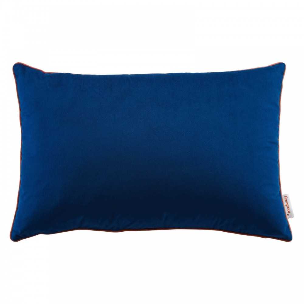 Accentuate 24" Lumbar Performance Velvet Throw Pillow, Navy Blossom