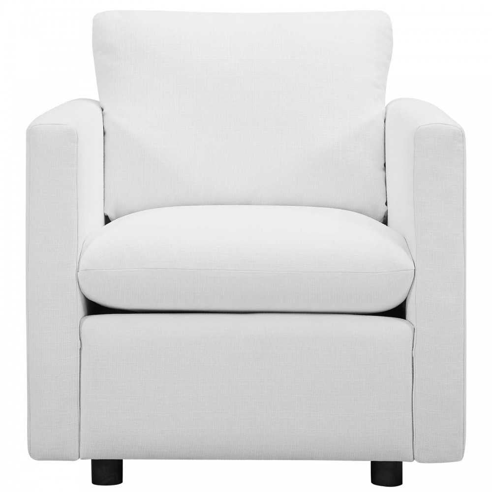 Activate Upholstered Fabric Armchair, White