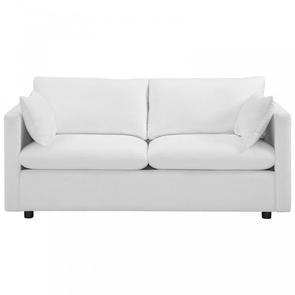 Activate Upholstered Fabric Sofa, White