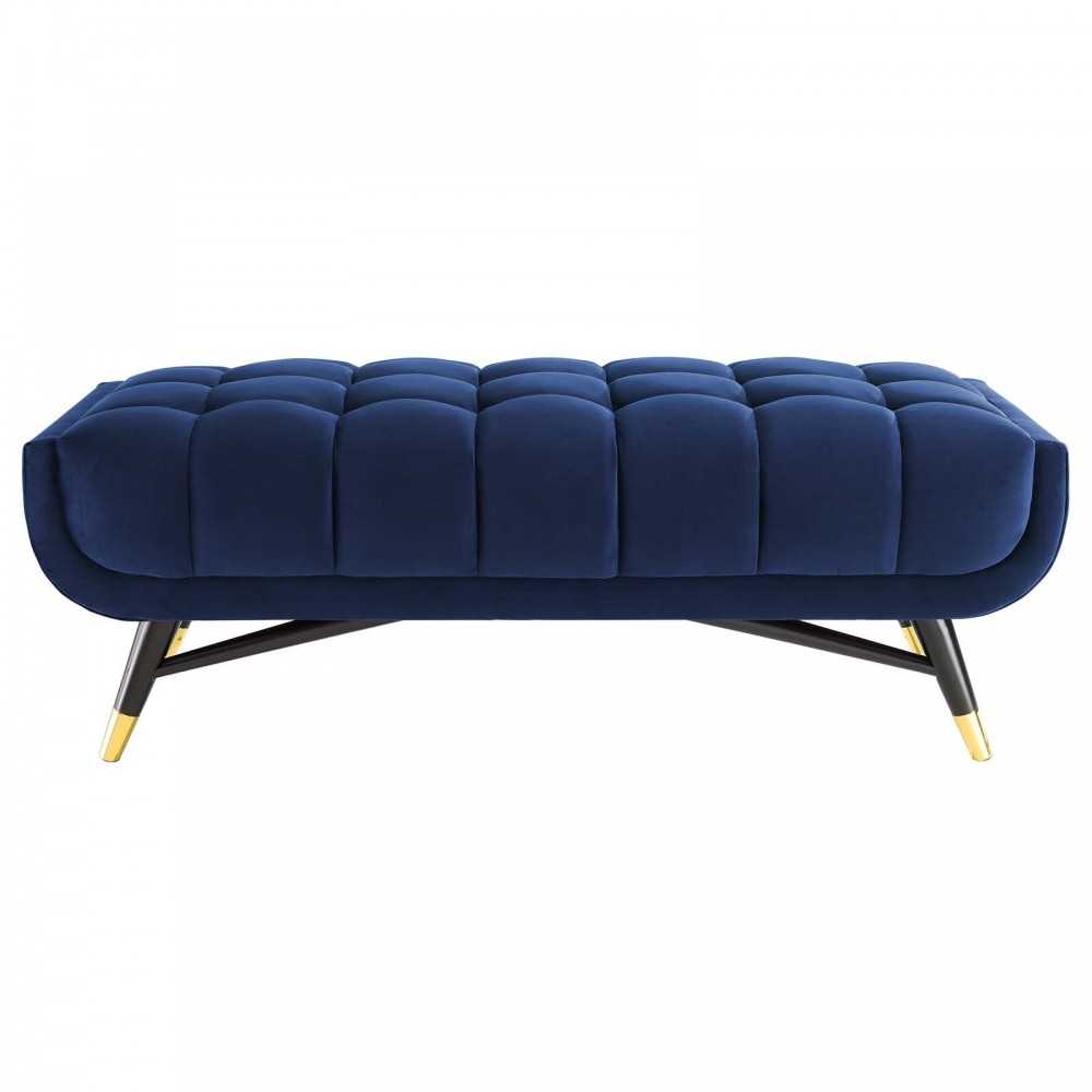 Adept 47.5" Performance Velvet Bench, Midnight Blue