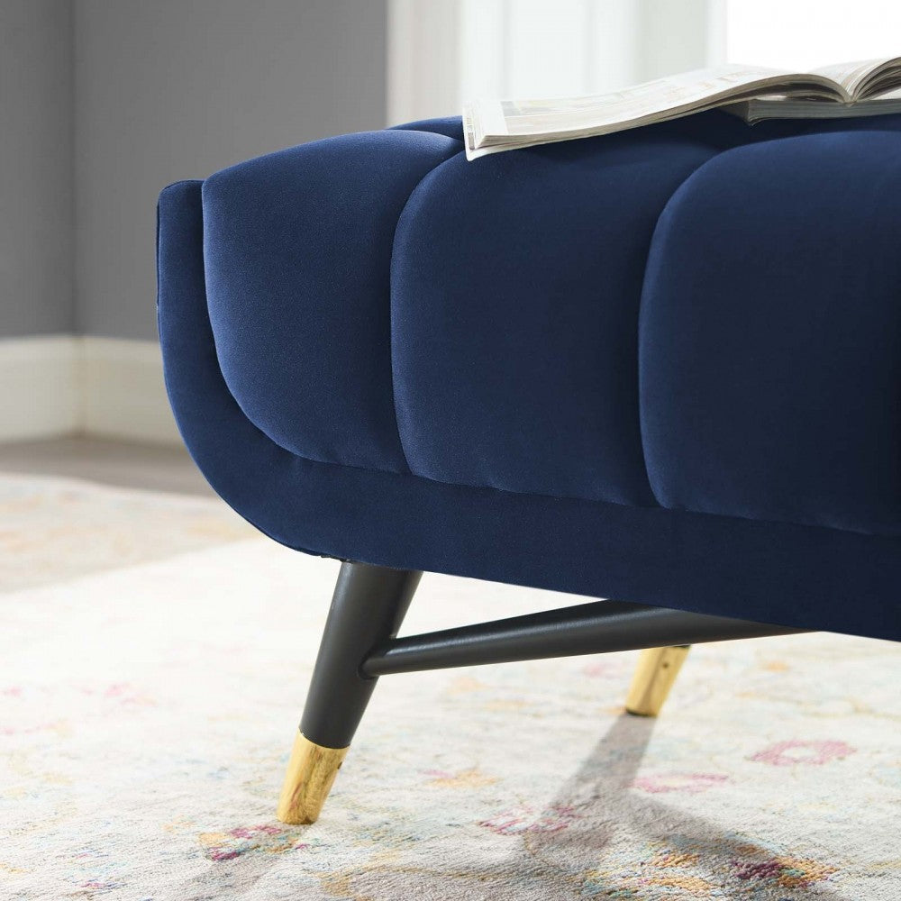 Adept 47.5" Performance Velvet Bench, Midnight Blue
