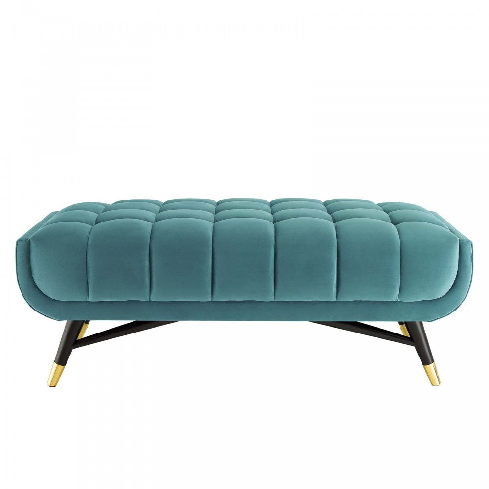 Adept 47.5" Performance Velvet Bench, Sea Blue