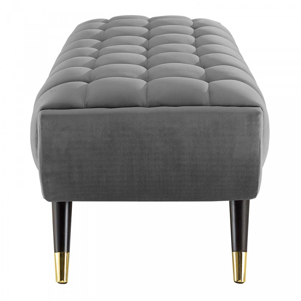 Adept 60" Performance Velvet Bench, Gray