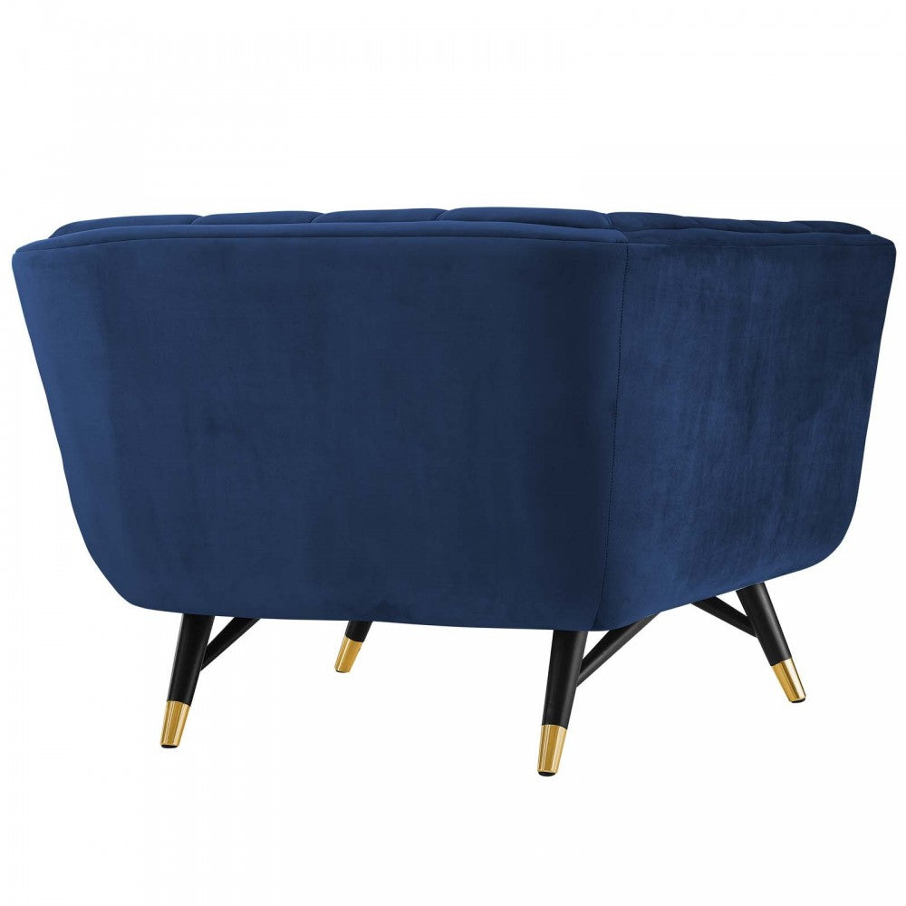 Adept Performance Velvet Armchair, Midnight Blue