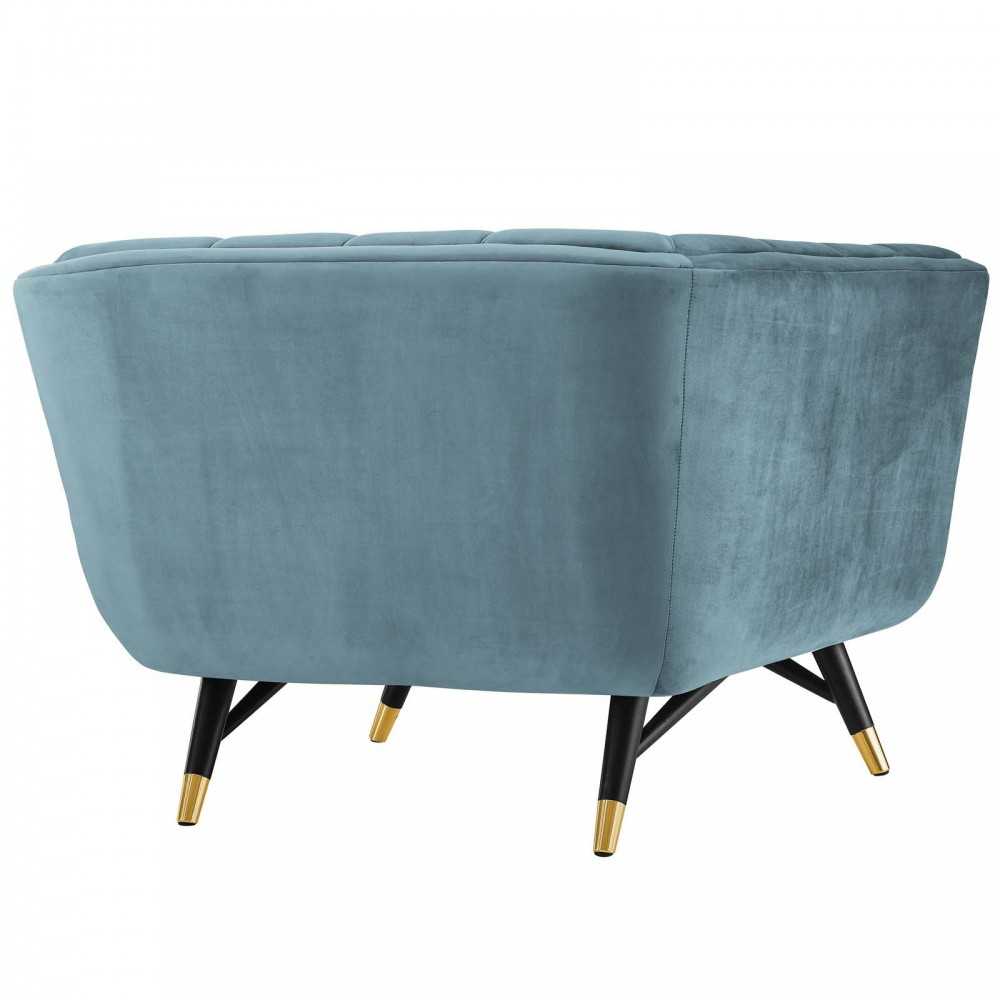 Adept Performance Velvet Armchair, Sea Blue