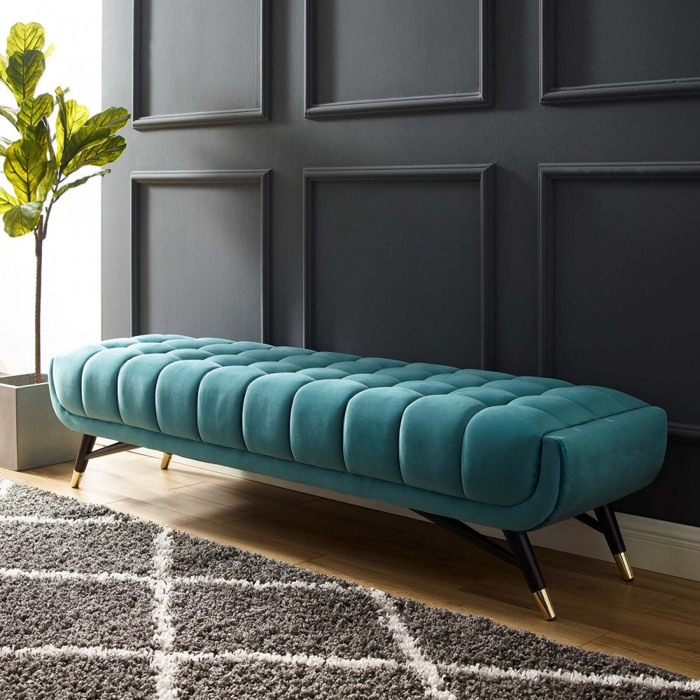 Adept Performance Velvet Bench, Sea Blue