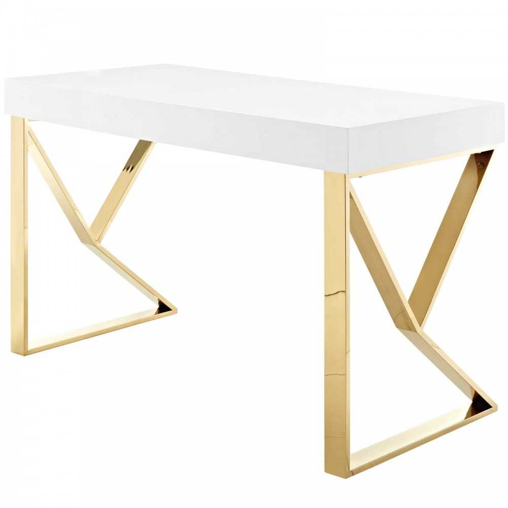 Adjacent Desk, White Gold