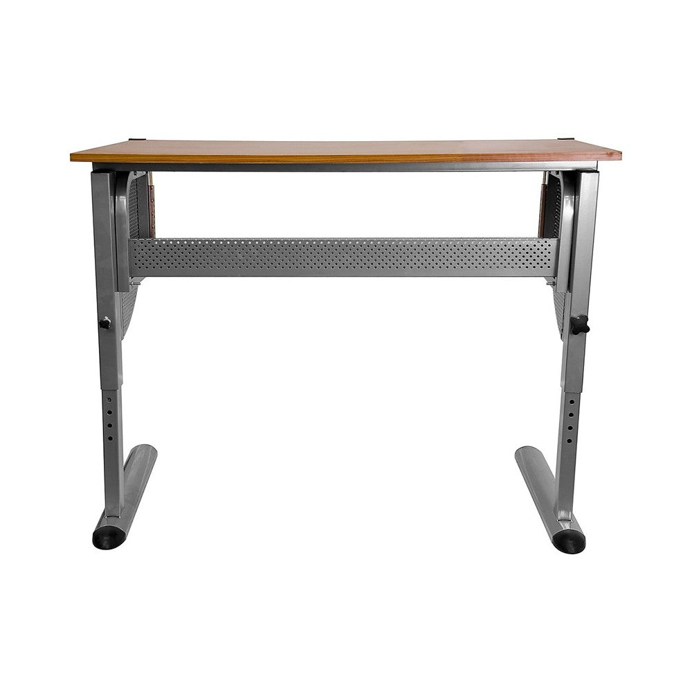 Adjustable Drawing and Drafting Table with Pewter Frame