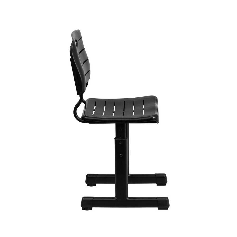 Adjustable Height Black Student Chair with Black Pedestal Frame