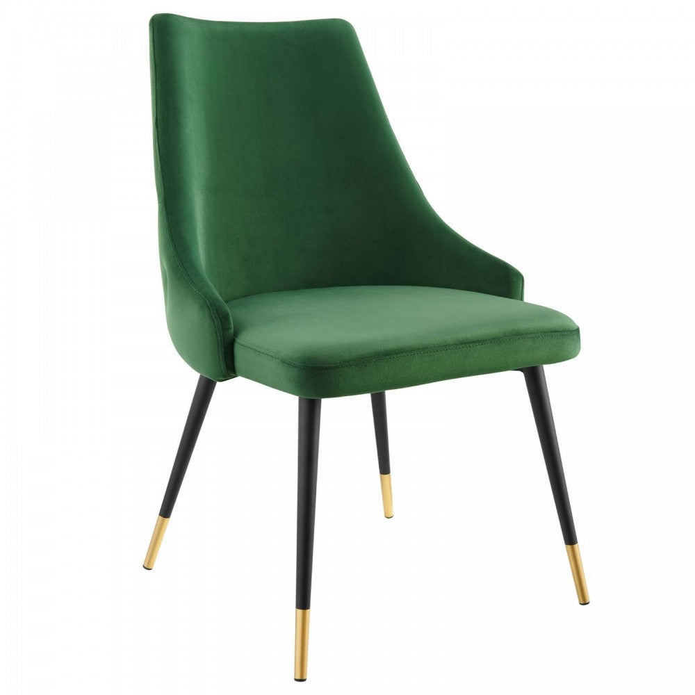 Adorn Dining Side Chair Performance Velvet Set of 2, Emerald