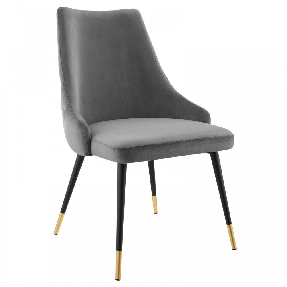 Adorn Dining Side Chair Performance Velvet Set of 2, Gray