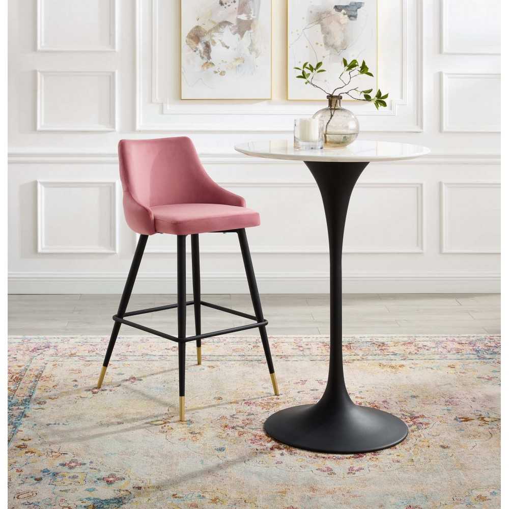Adorn Performance Velvet Bar Stool, Dusty Rose