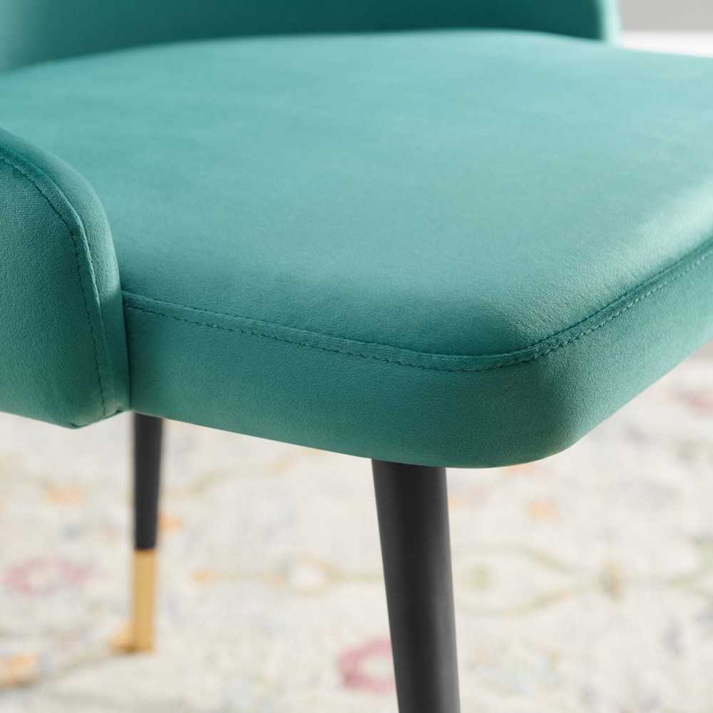 Adorn Tufted Performance Velvet Dining Side Chair, Teal
