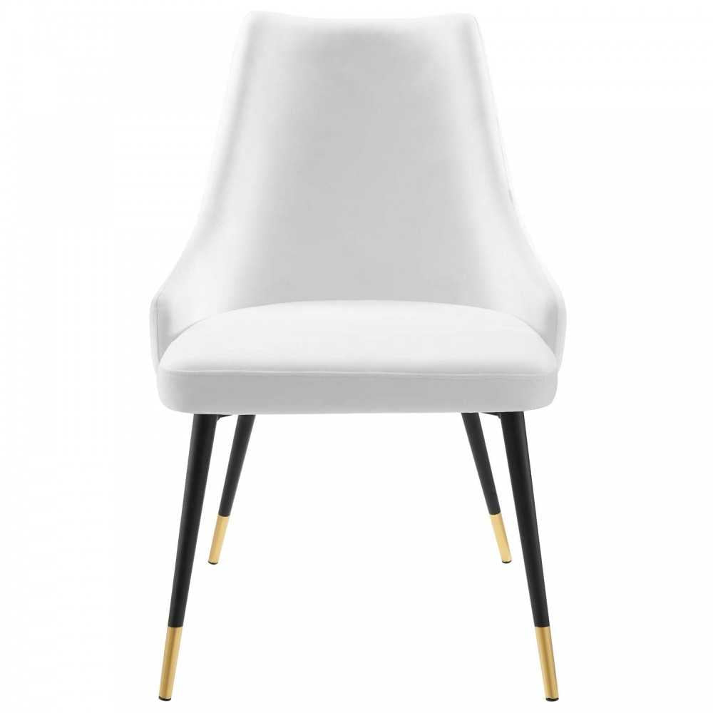 Adorn Tufted Performance Velvet Dining Side Chair, White