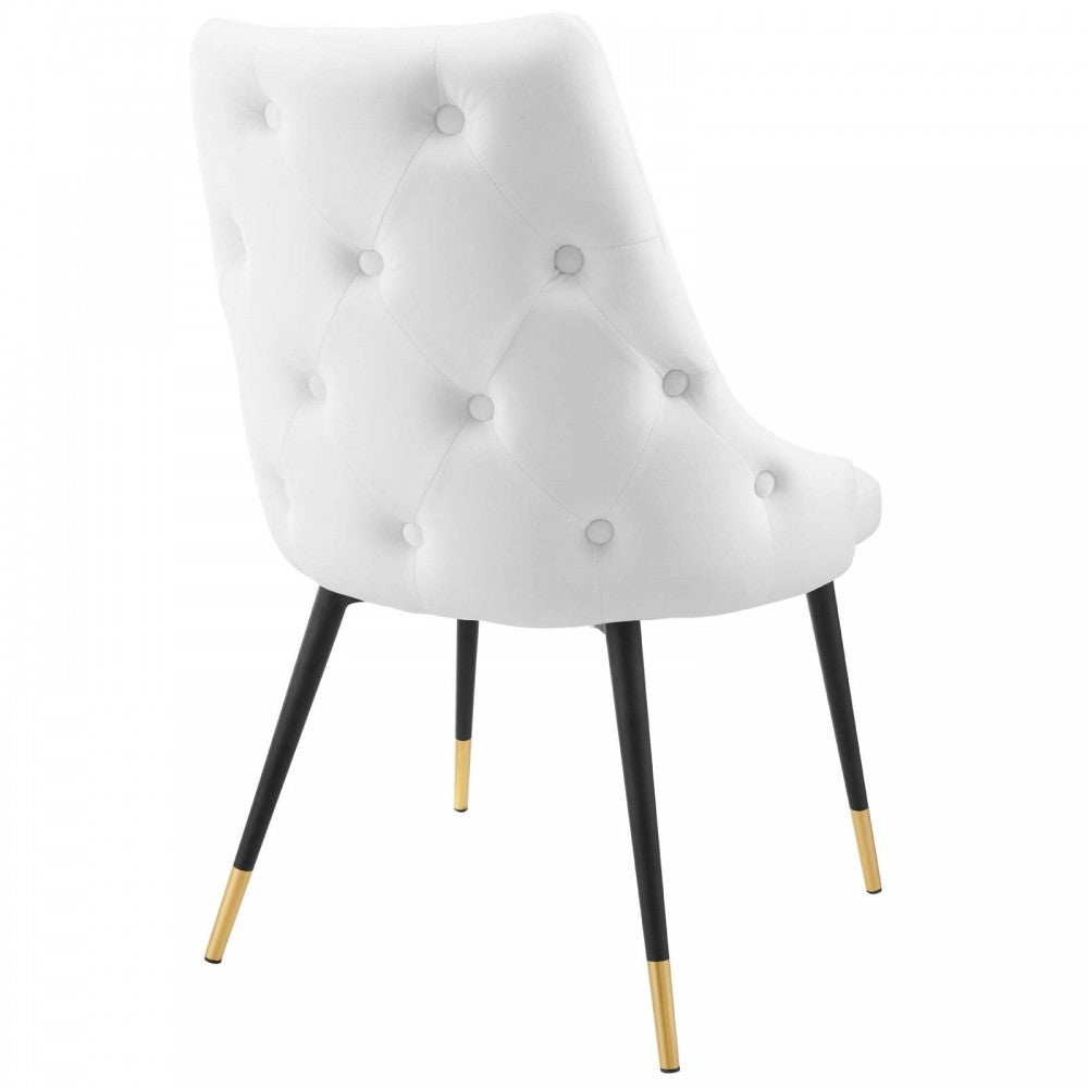Adorn Tufted Performance Velvet Dining Side Chair, White