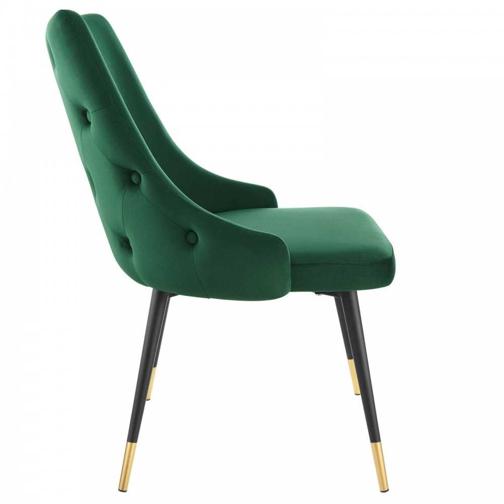 Adorn Tufted Performance Velvet Dining Side Chair, Green