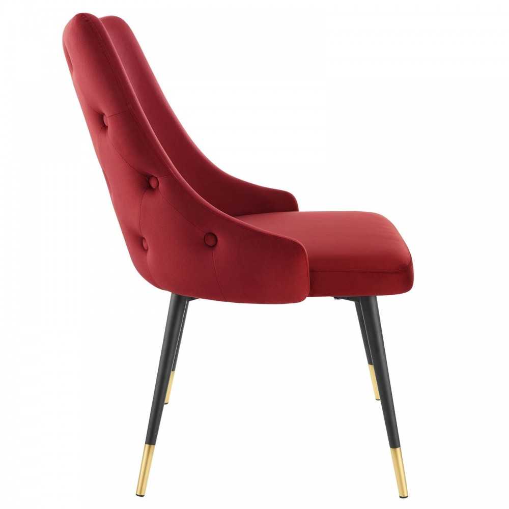 Adorn Tufted Performance Velvet Dining Side Chair, Maroon
