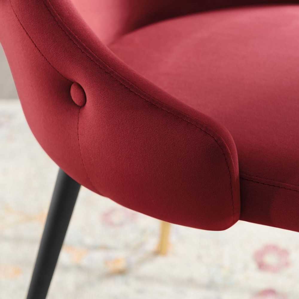 Adorn Tufted Performance Velvet Dining Side Chair, Maroon