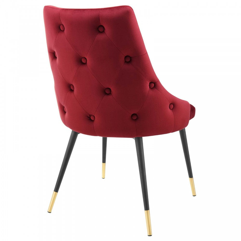 Adorn Tufted Performance Velvet Dining Side Chair, Maroon