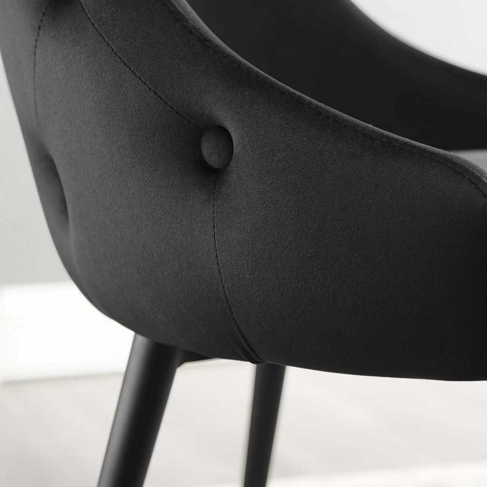 Adorn Tufted Performance Velvet Dining Side Chair, Black