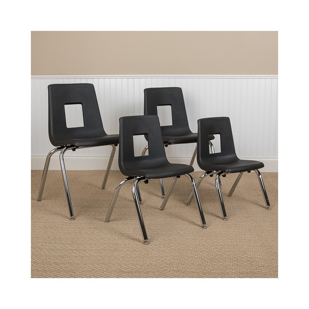 Advantage Black Student Stack School Chair - 12-inch