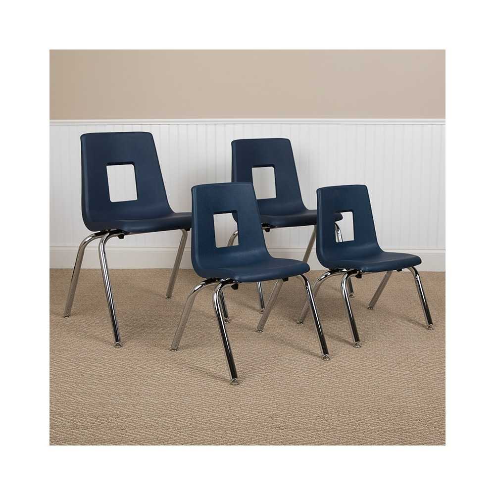 Advantage Navy Student Stack School Chair - 16-inch
