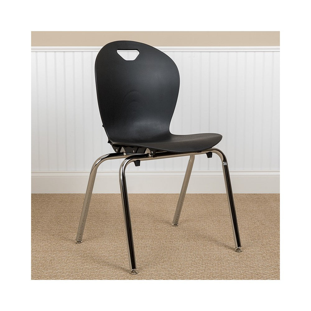 Advantage Titan Black Student Stack School Chair - 18-inch