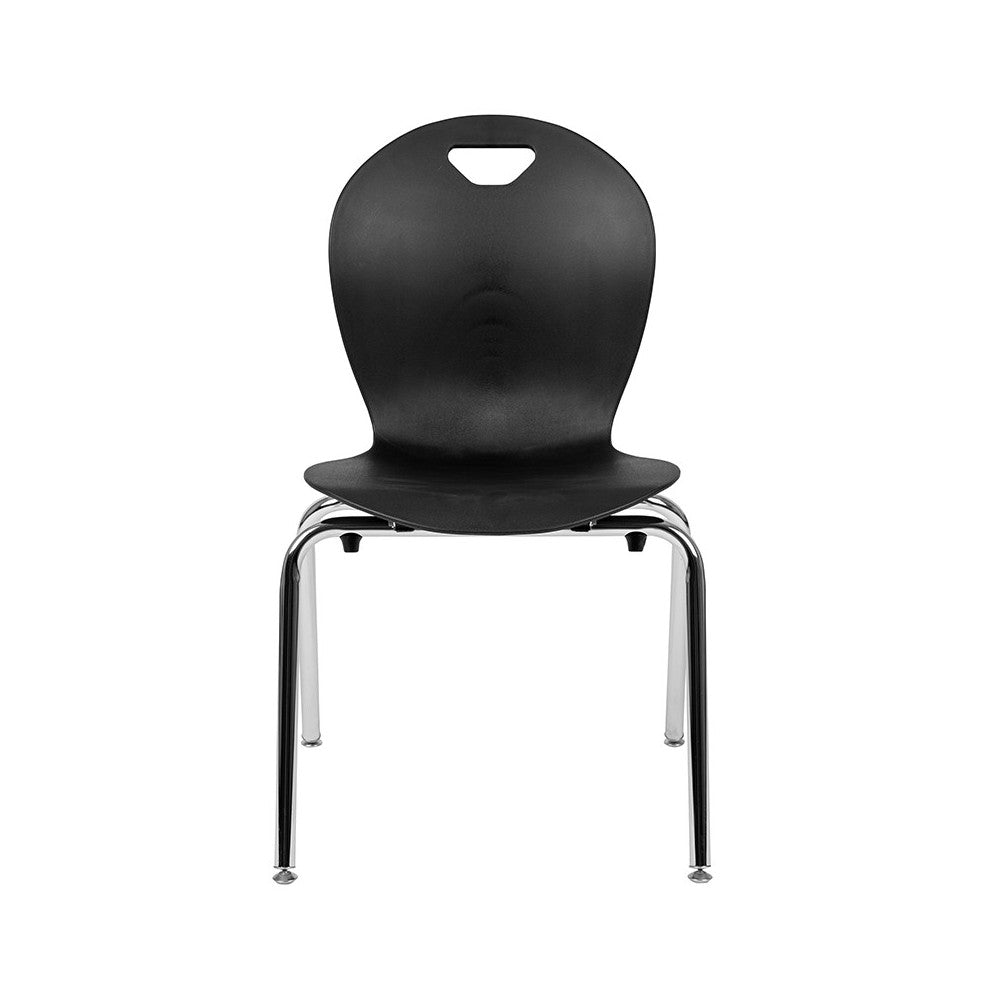 Advantage Titan Black Student Stack School Chair - 18-inch