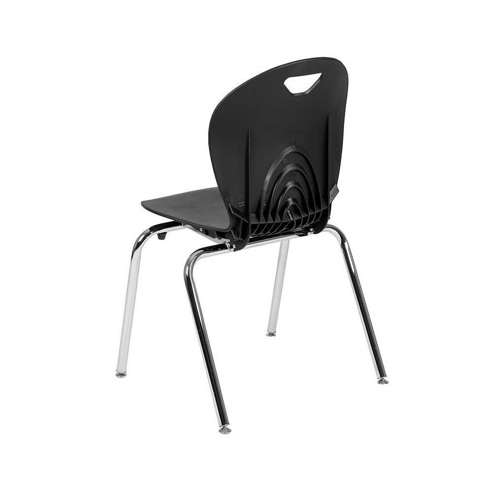 Advantage Titan Black Student Stack School Chair - 18-inch