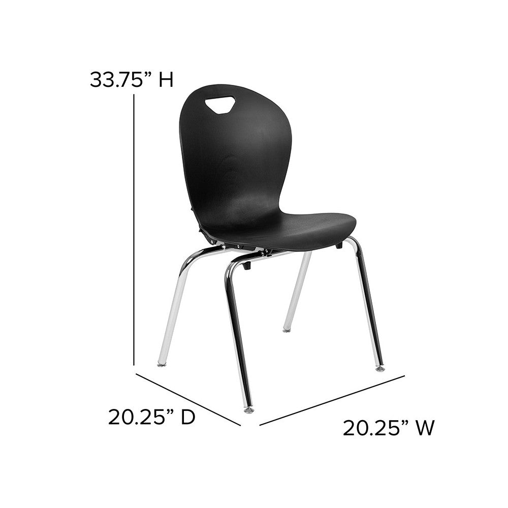 Advantage Titan Black Student Stack School Chair - 18-inch