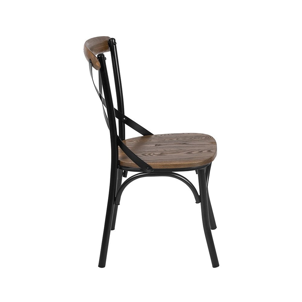 Advantage X-Back Chair with Metal Bracing and Fruitwood Seat
