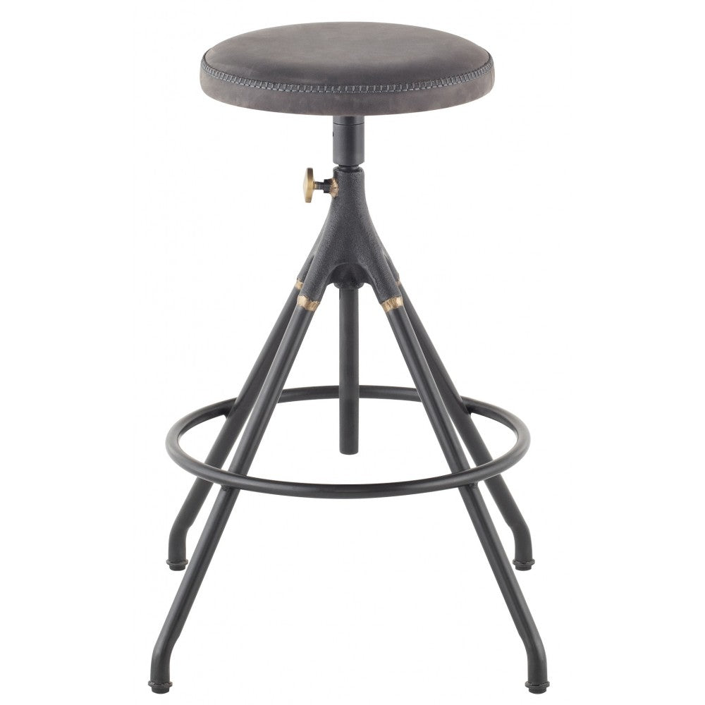 Akron Storm Black Leather Counter Stool, HGDA561