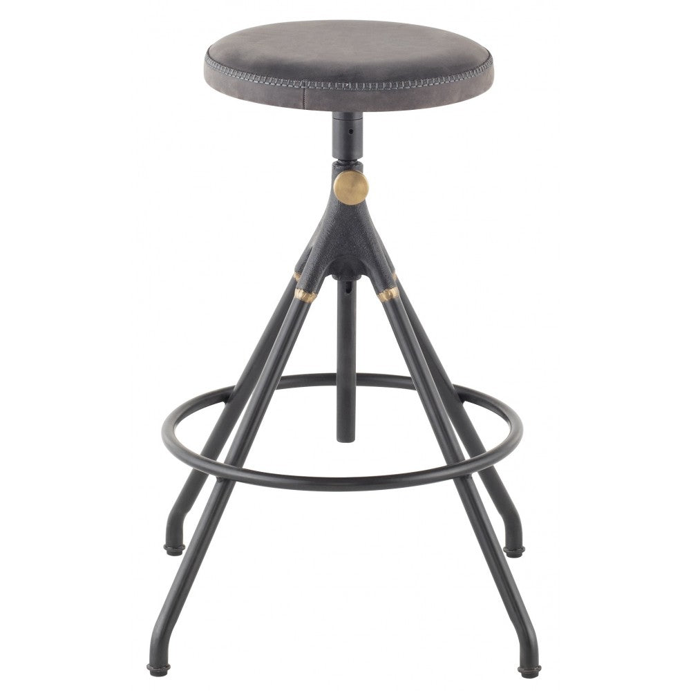 Akron Storm Black Leather Counter Stool, HGDA561