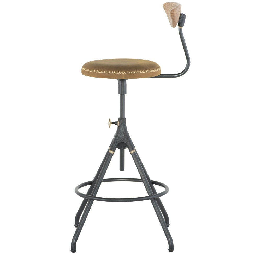 Akron Umber Tan Leather Counter Stool, HGDA644