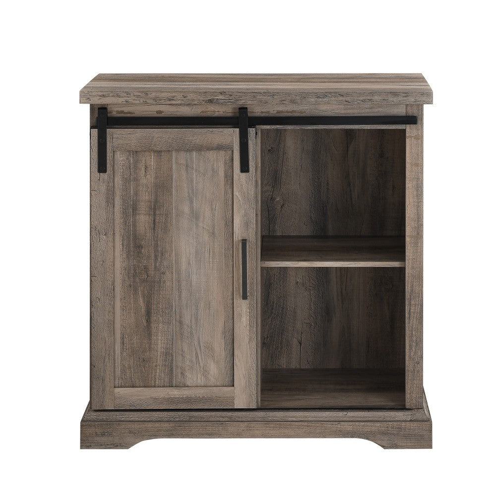 Alba 32" Accent Cabinet with Sliding Grooved Door - Gray Wash