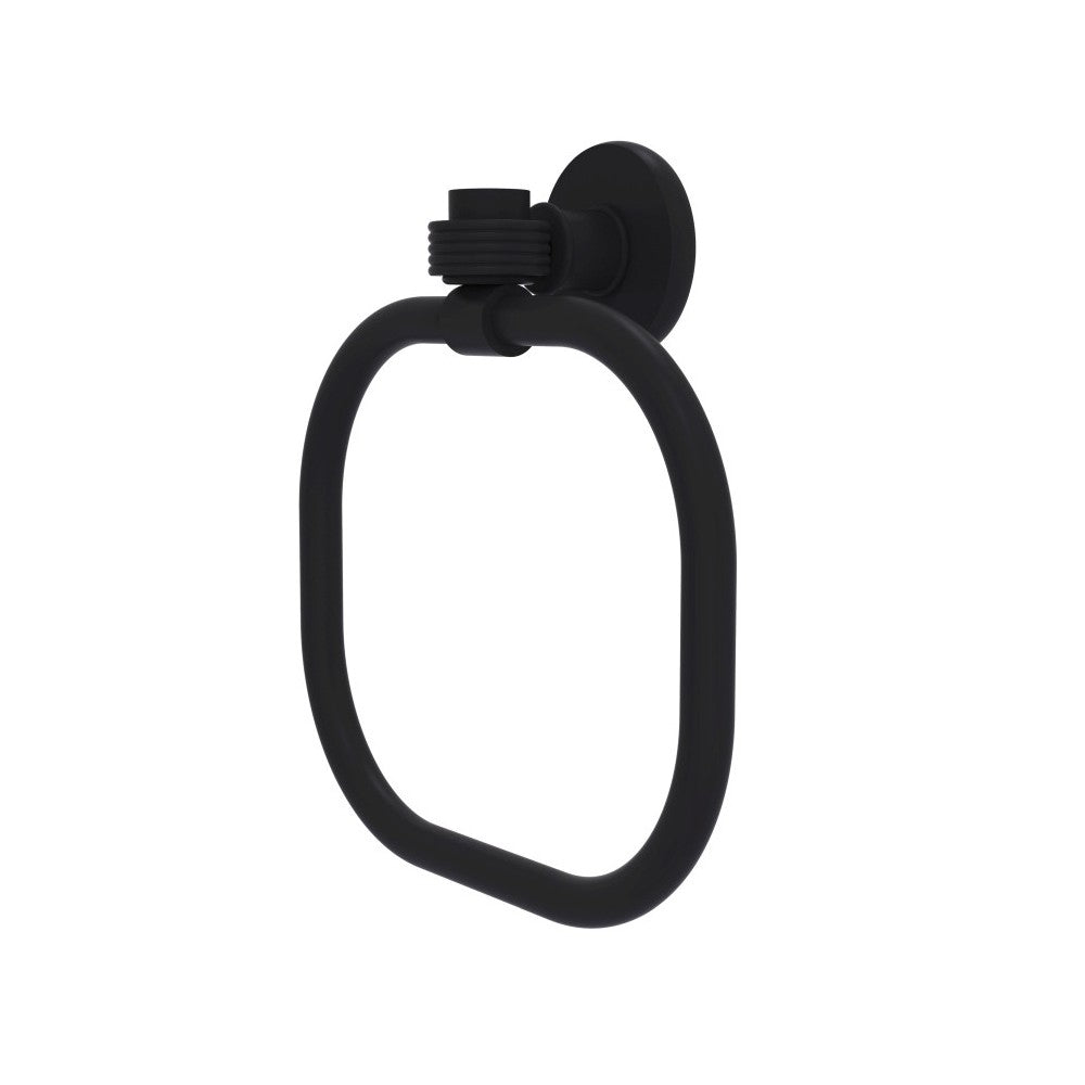 Allied Brass Continental Collection Towel Ring with Groovy Accents, 2016G-BKM