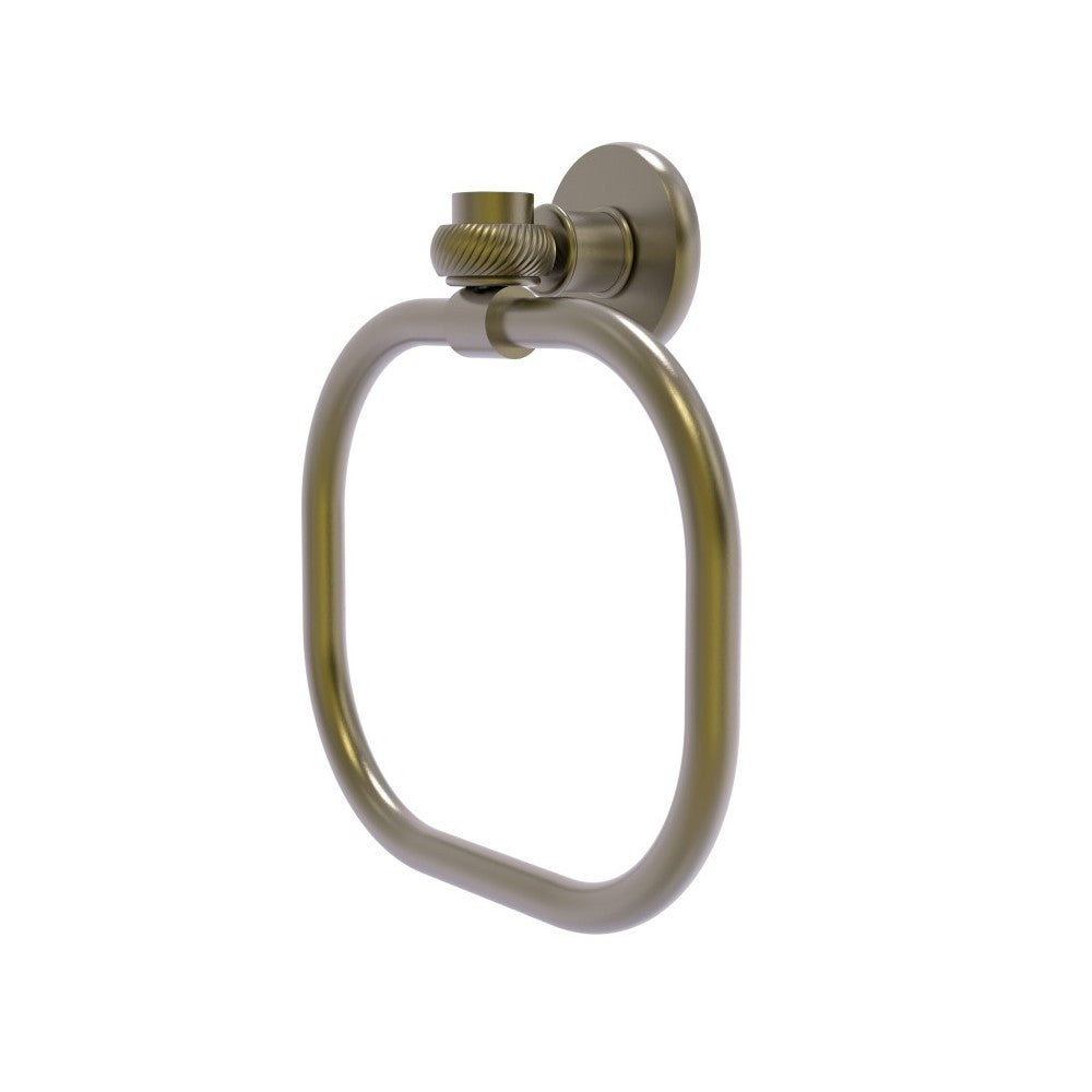 Allied Brass Continental Collection Towel Ring with Twist Accents, 2016T-ABR
