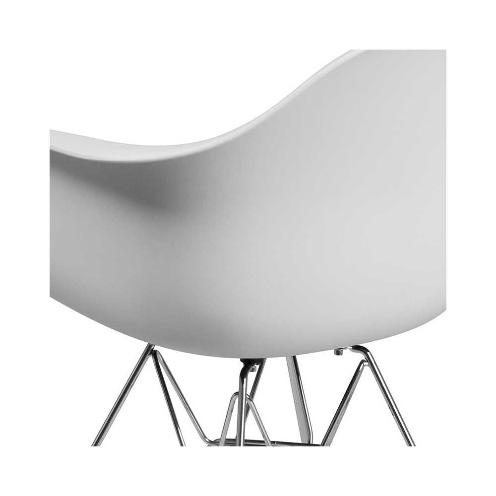 Alonza Series White Plastic Chair with Chrome Base